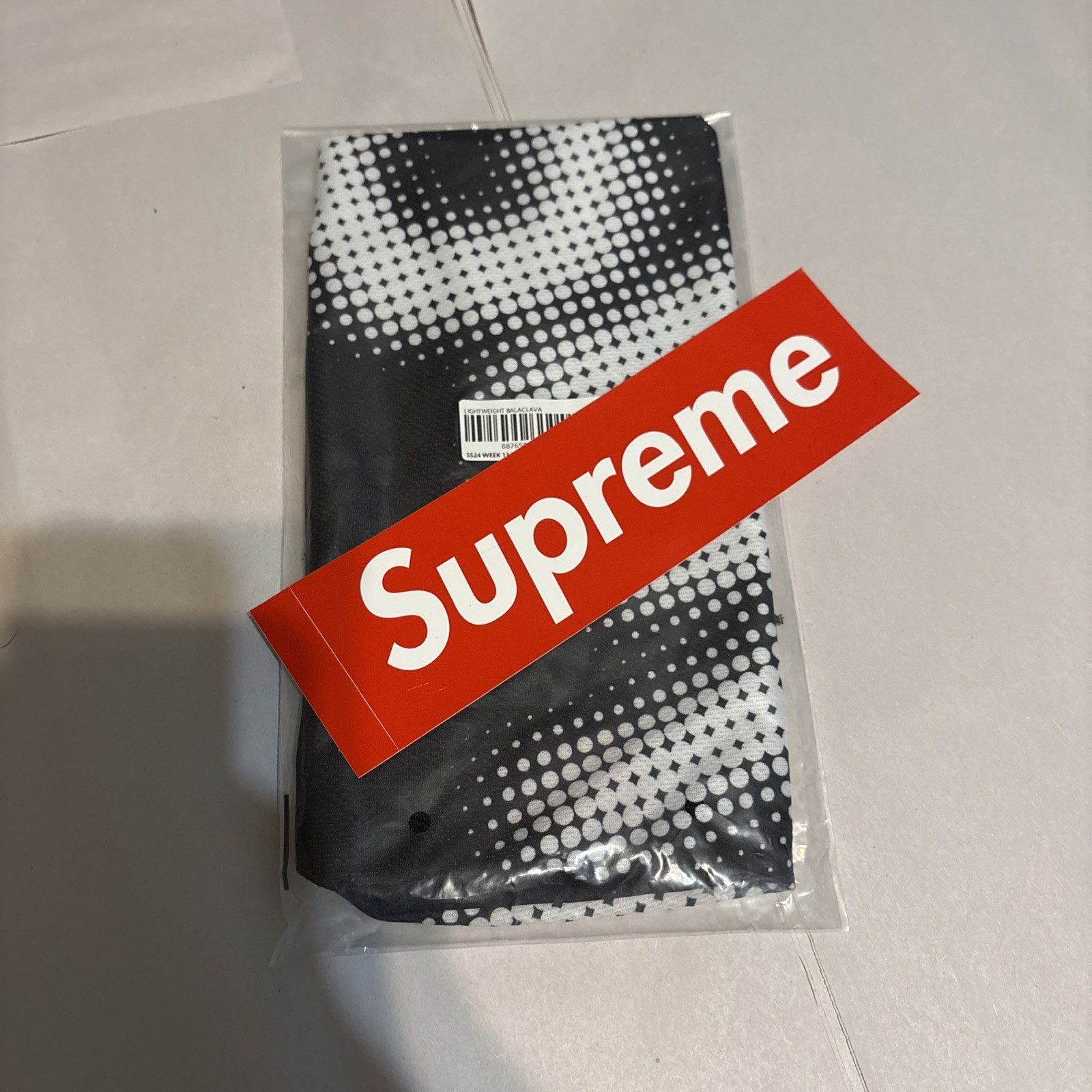 Supreme Halftone Lightweight Balaclava Black Adjustable Size Brand New SS24