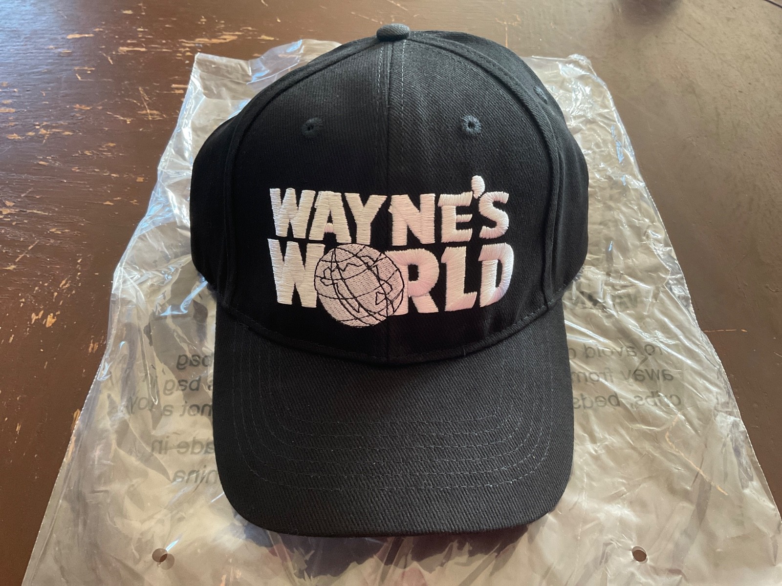 NEW Wayne’s World Hat Cap Trucker Snap Back One Size Black Mens Movie Comedy