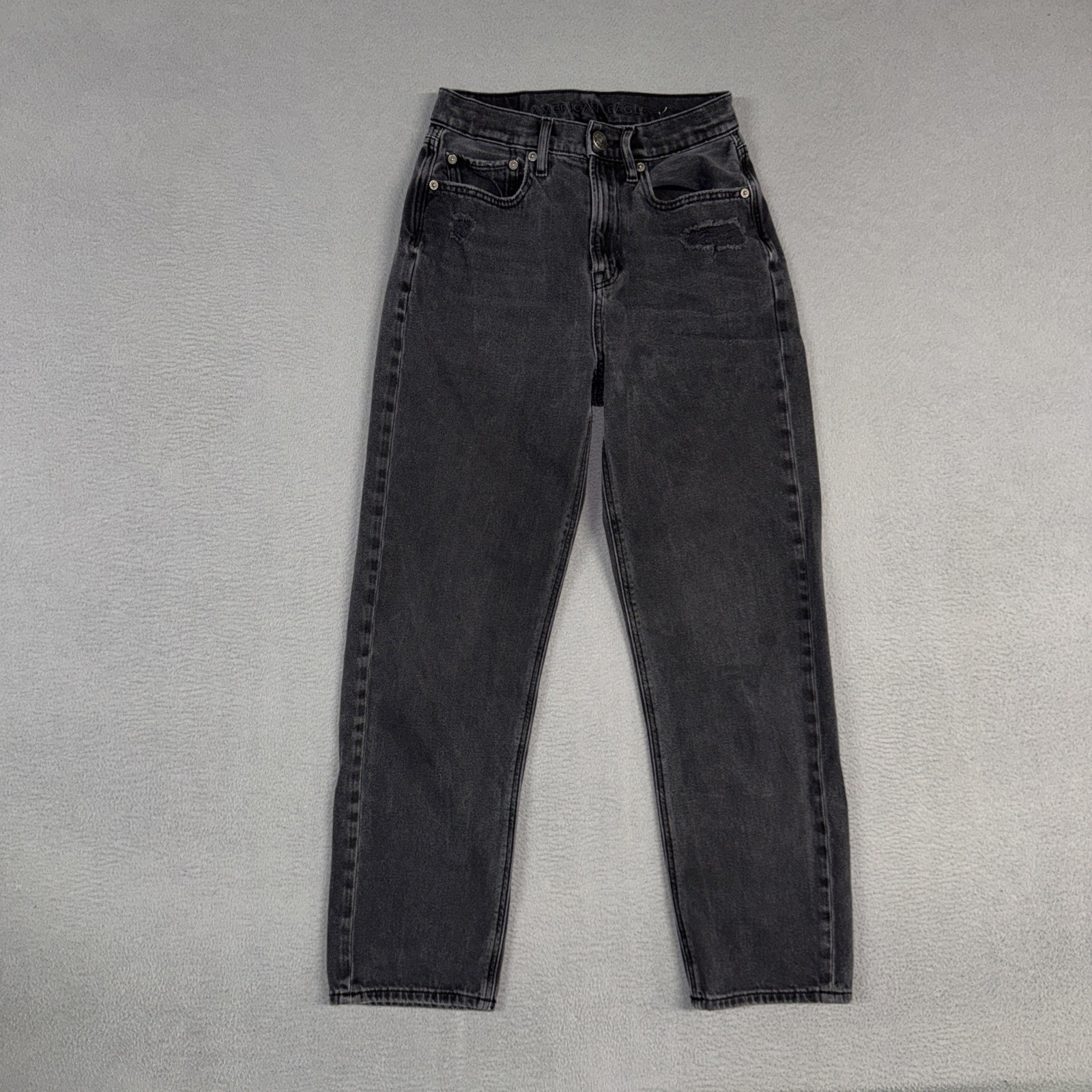 American Eagle Jeans Womens 2 Black Highest Rise 90’s Boyfriend Stretch Denim