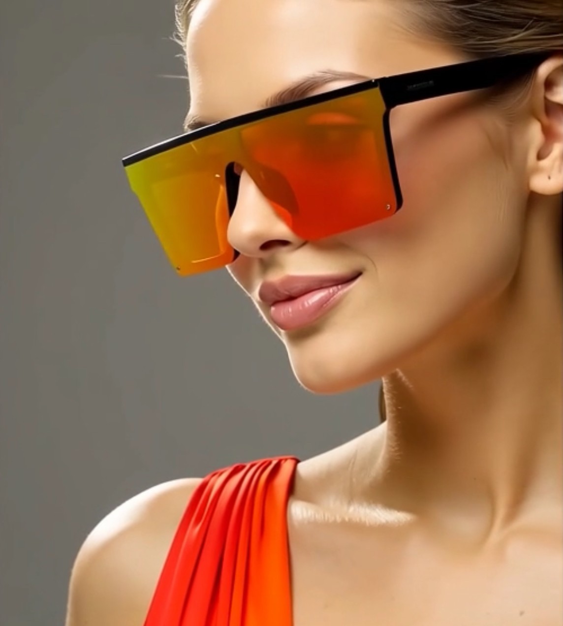 Men’s Women’s Sunglasses Fashion Designer Square Flat Black Lens Retro New Style