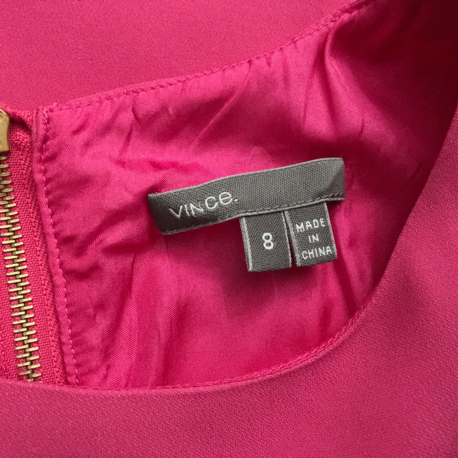 VINCE Women’s Shift Dress Solid Pink 100% SILK Any Occasion Sleeveless Sz 8