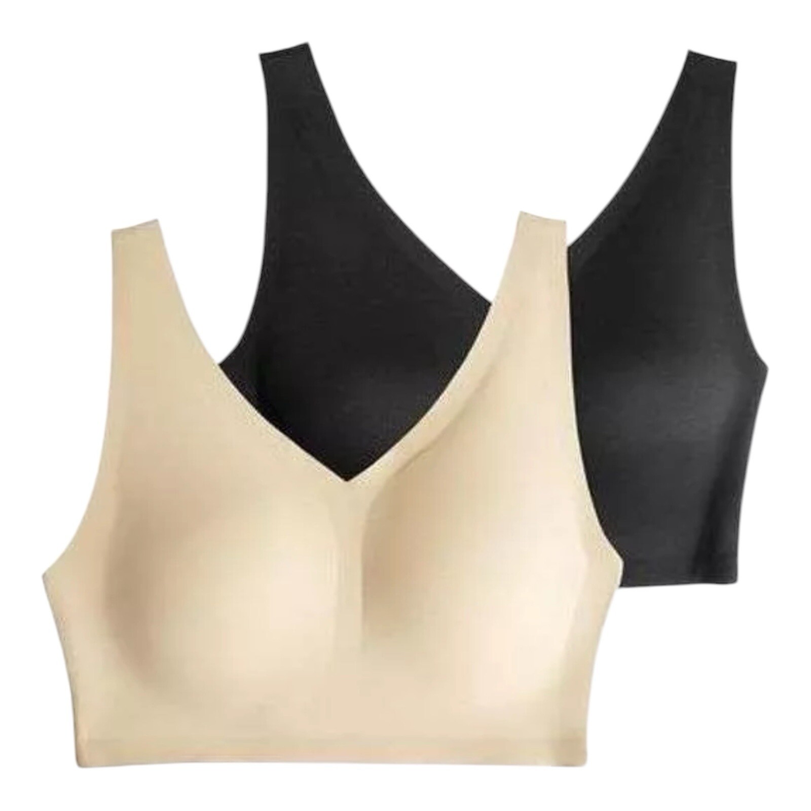 Members Mark Women’s 2 Pack Perfect Bralette 1 Beige 1 Black