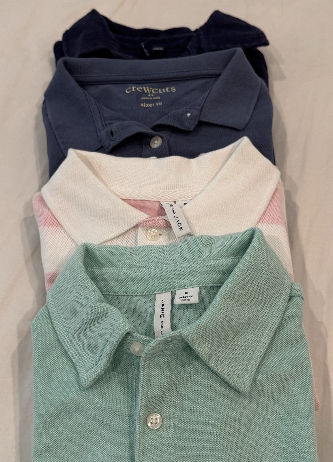 Boys Polo Shirt Bundle – Crewcuts & Janie and Jack – Size 10 (4 Shirts) EUC