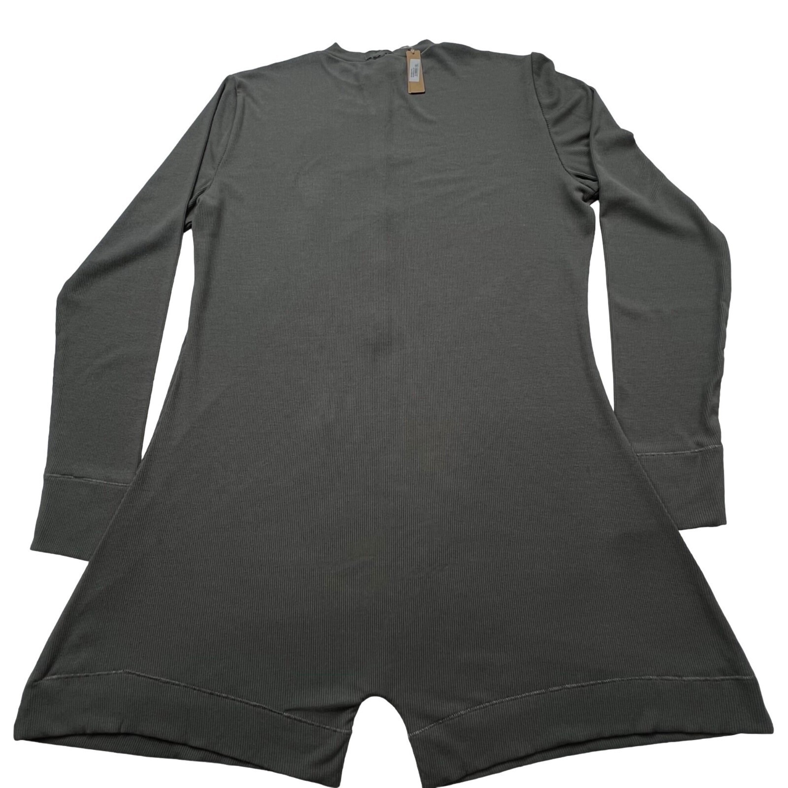 SKIMS Soft Lounge Button Up Henley Romper Gunmetal 4X