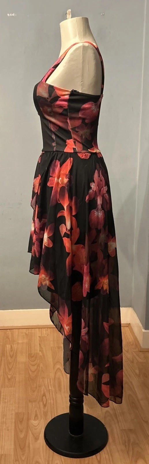 Quiz Floral Sleeveless Hi Lo Midi Dress Size 6