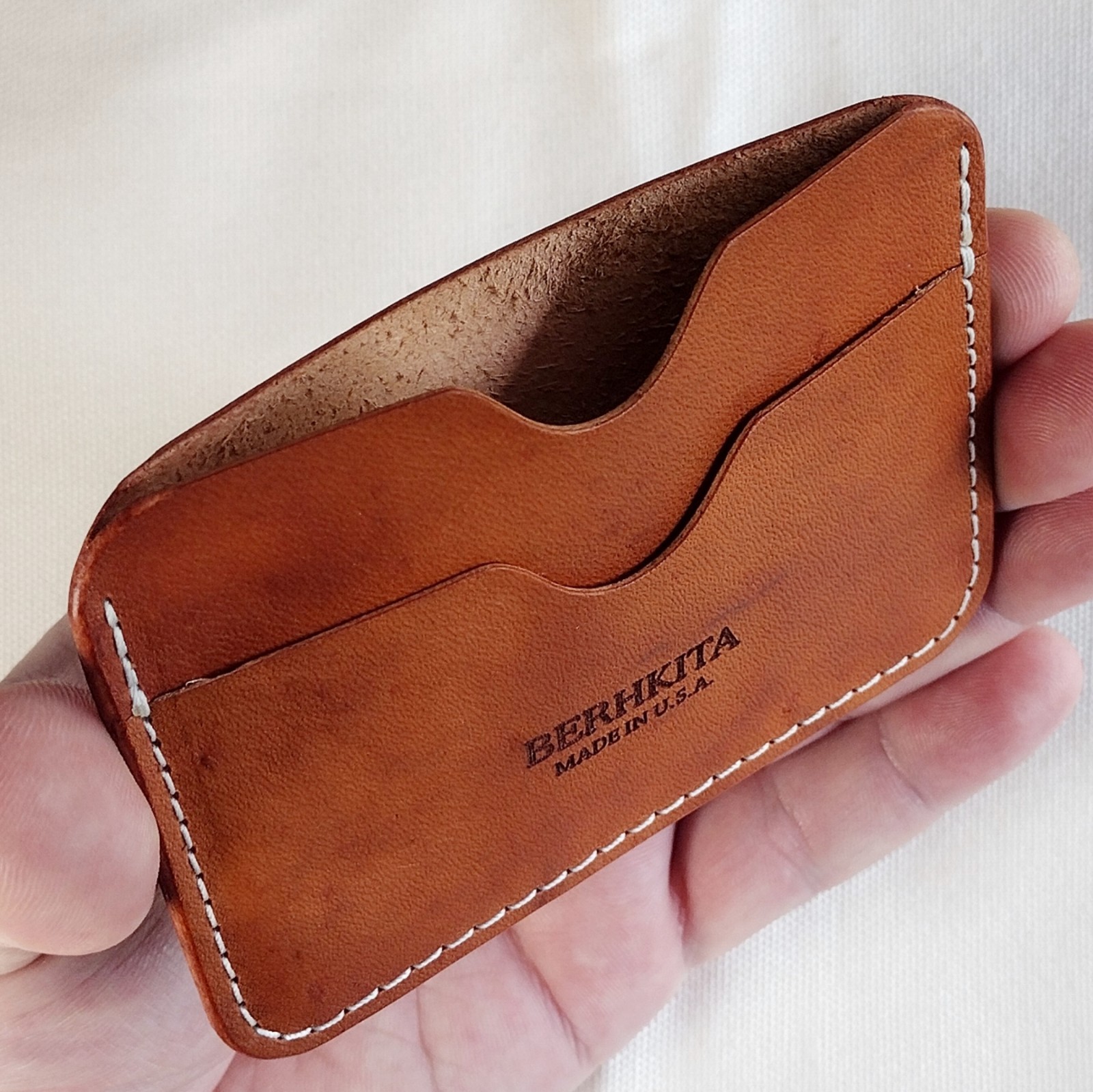 handmade 100% real leather card holder veg tan