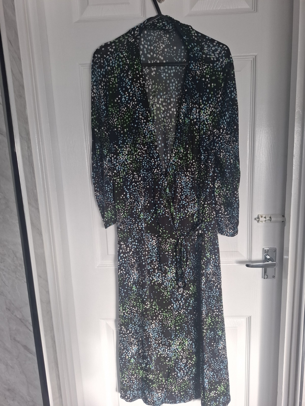 Ladies Size 10 H&M Summer Wrap Dress Stretch Fabric Midi Length Vgc