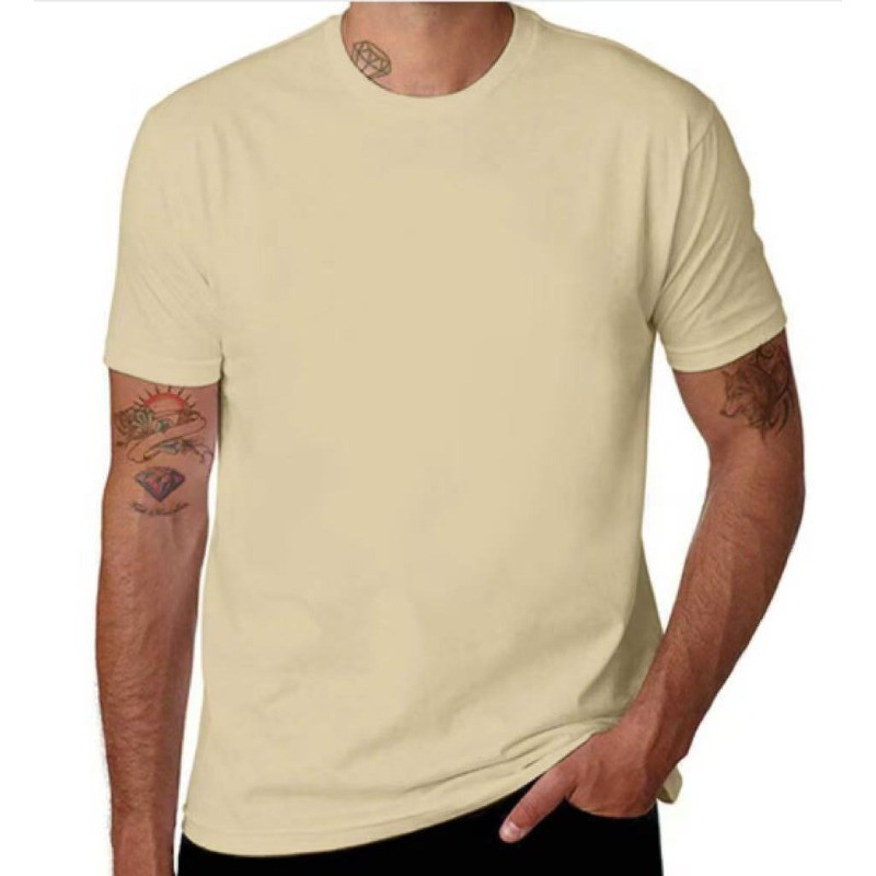 Unisex Solid Color Plain T-Shirt Classic Crew Neck Short Sleeve Basic Casual Tee