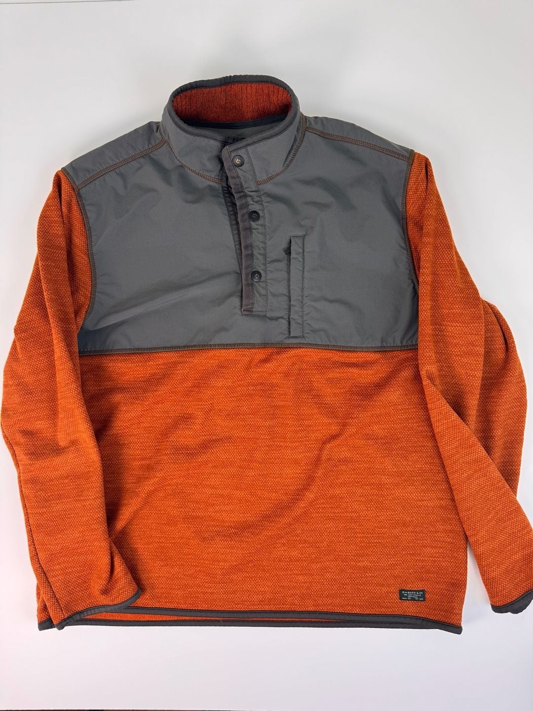 G.H. Bass & Co. Men’s Mixed Media Sherpa Fleece 1/4 Snap Pullover Jacket