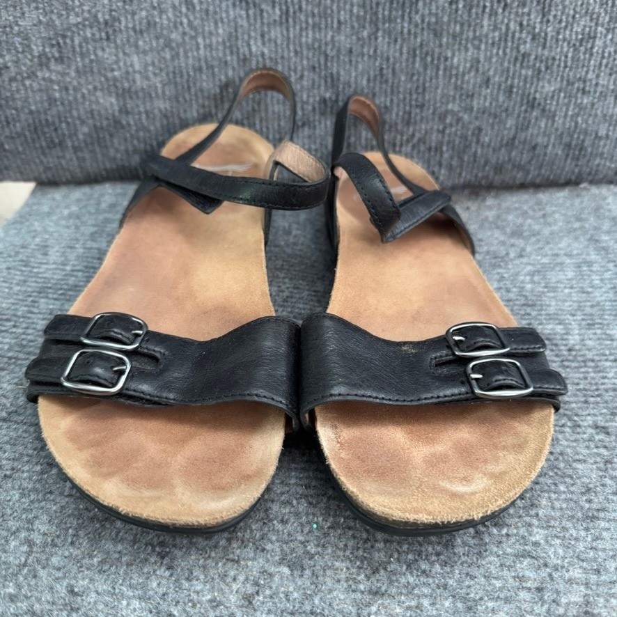 Dansko Rebekah Black Leather Buckle Ankle Strap Sandals Womens Size 38