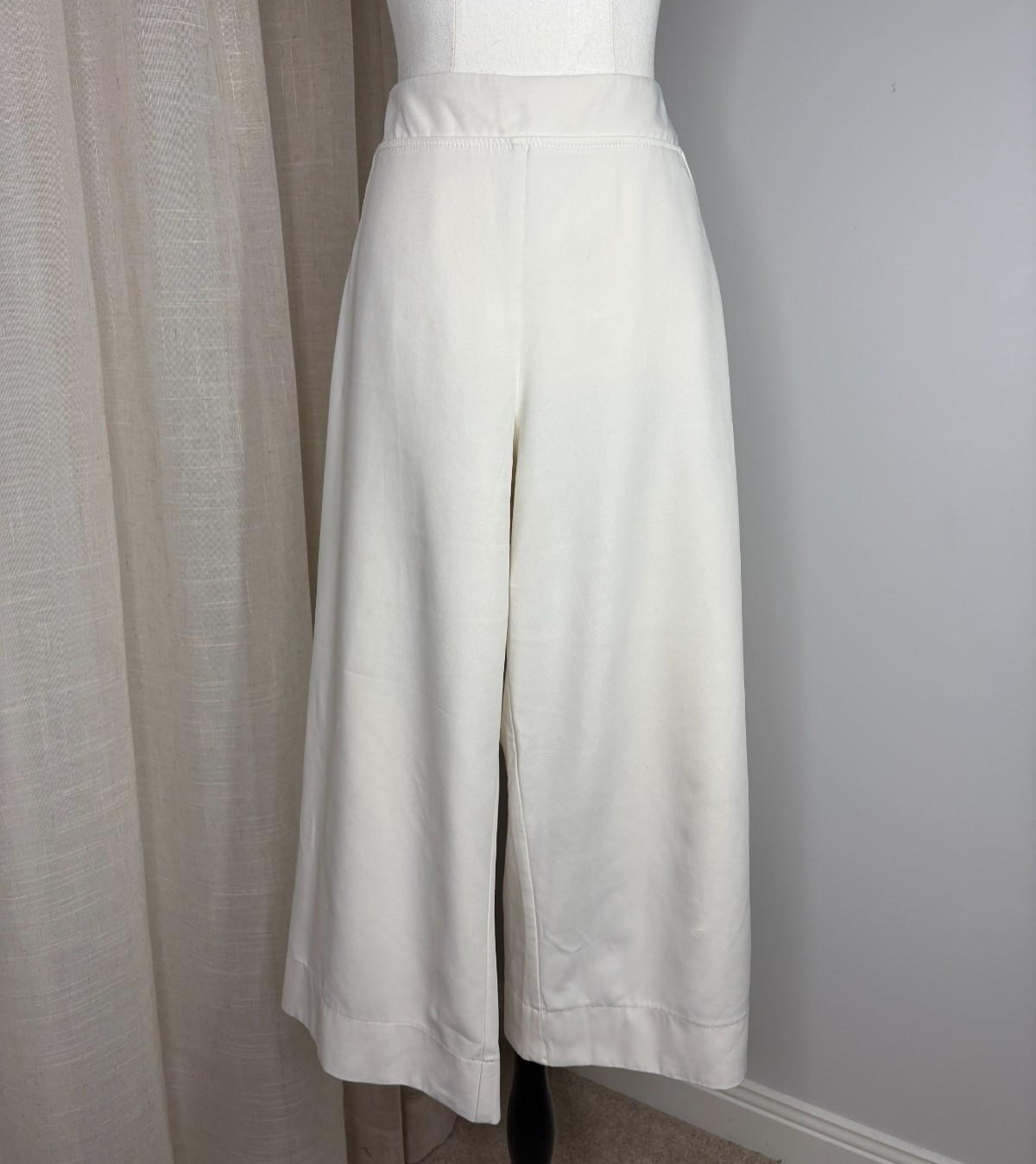 Veronika Maine White Wide Leg Pants Size 14 L Elevated Trousers Womens