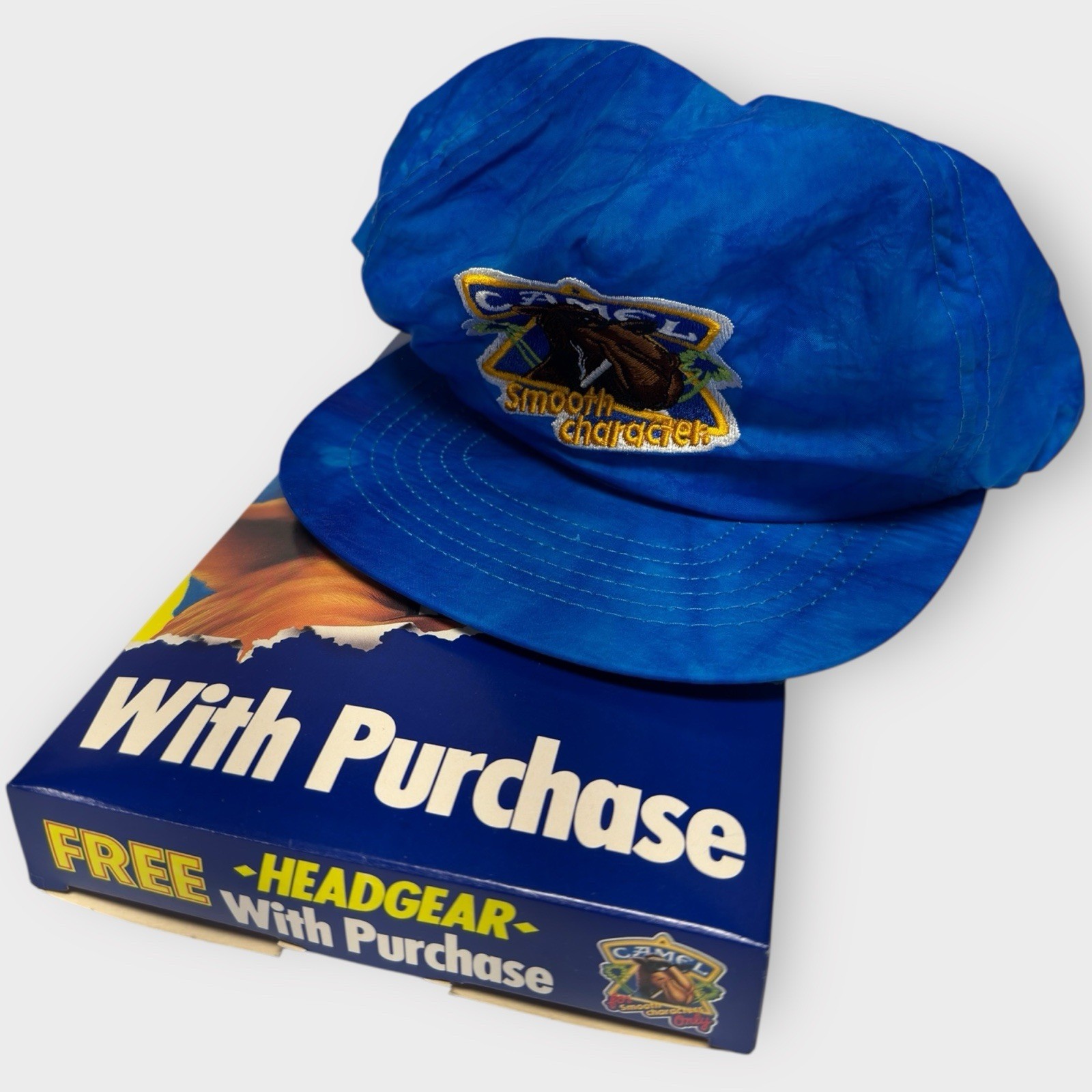 Camel Joe Hat Snapback Cigarette Smooth Character Blue Cap Vintage New In Box
