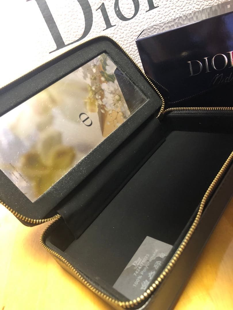 Christian Dior Mirror Pouch Black Gold Star Constellation Logo Novelty CD New