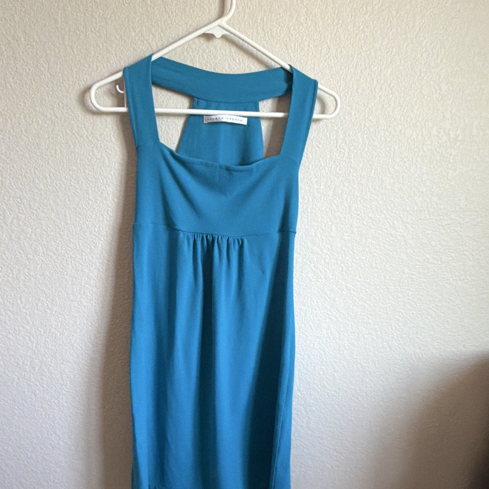 Susana Monaco Blue Solid Square Neck Sleeveless A-Line Knee Dress Size S