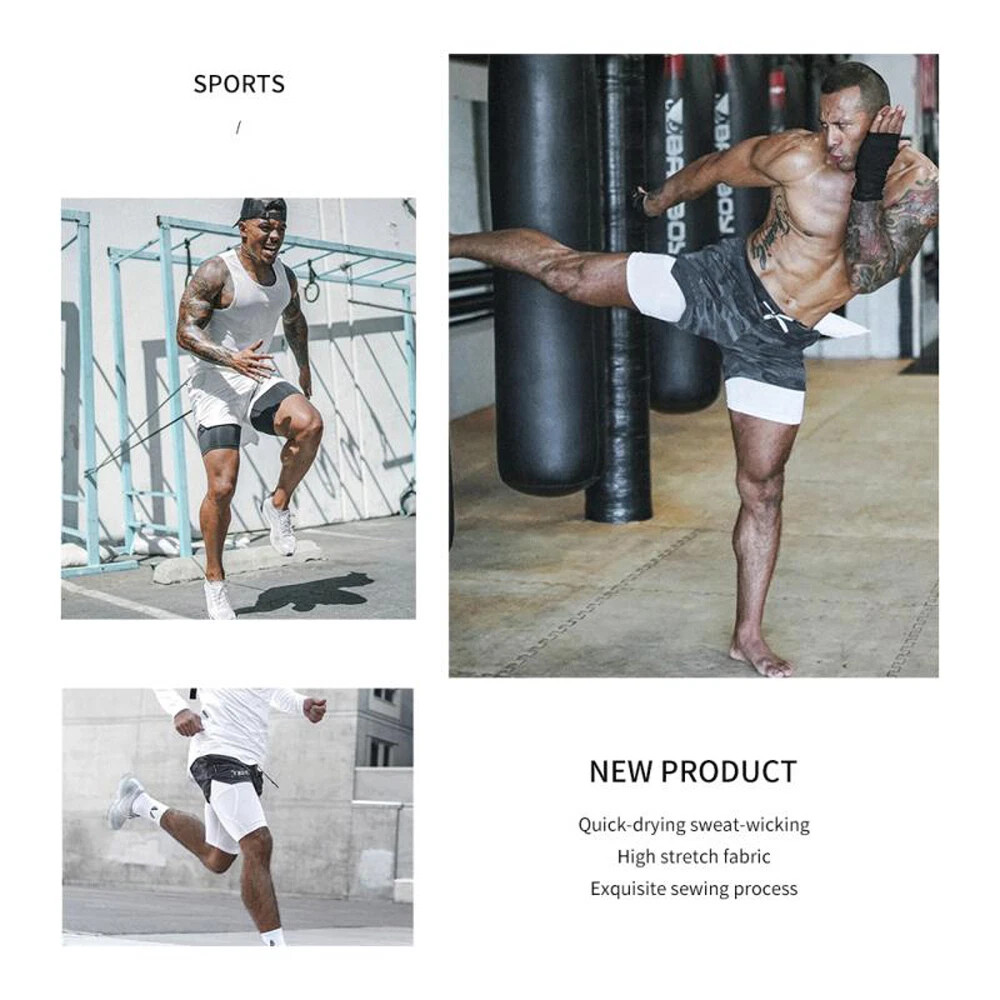 Mens Shorts Elasticated Waist Jogging Shorts Gym Workout Shorts Fitness Running