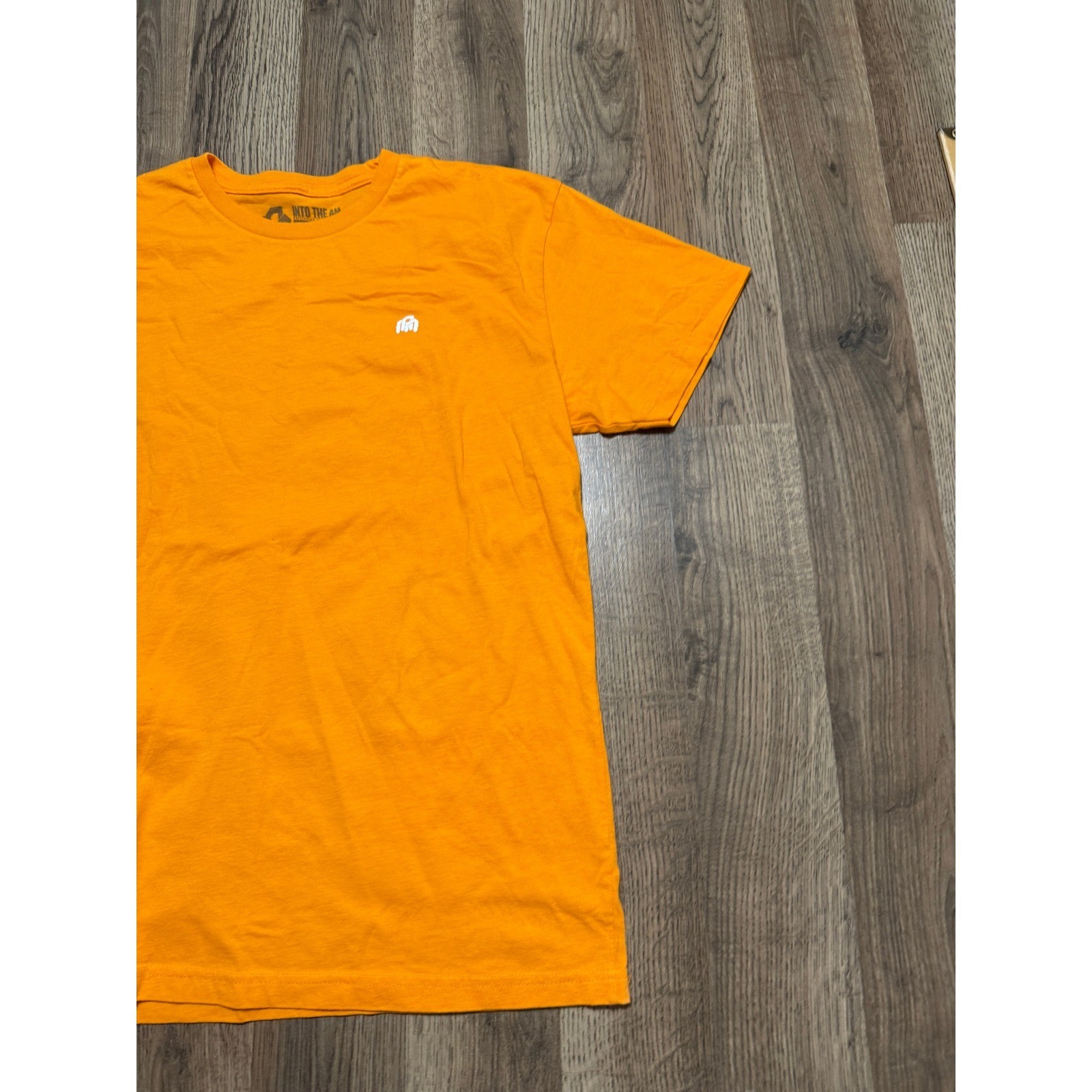 Into The AM Shirt Men’s Size Medium Orange Short Sleeve Shirt Crewneck Logo