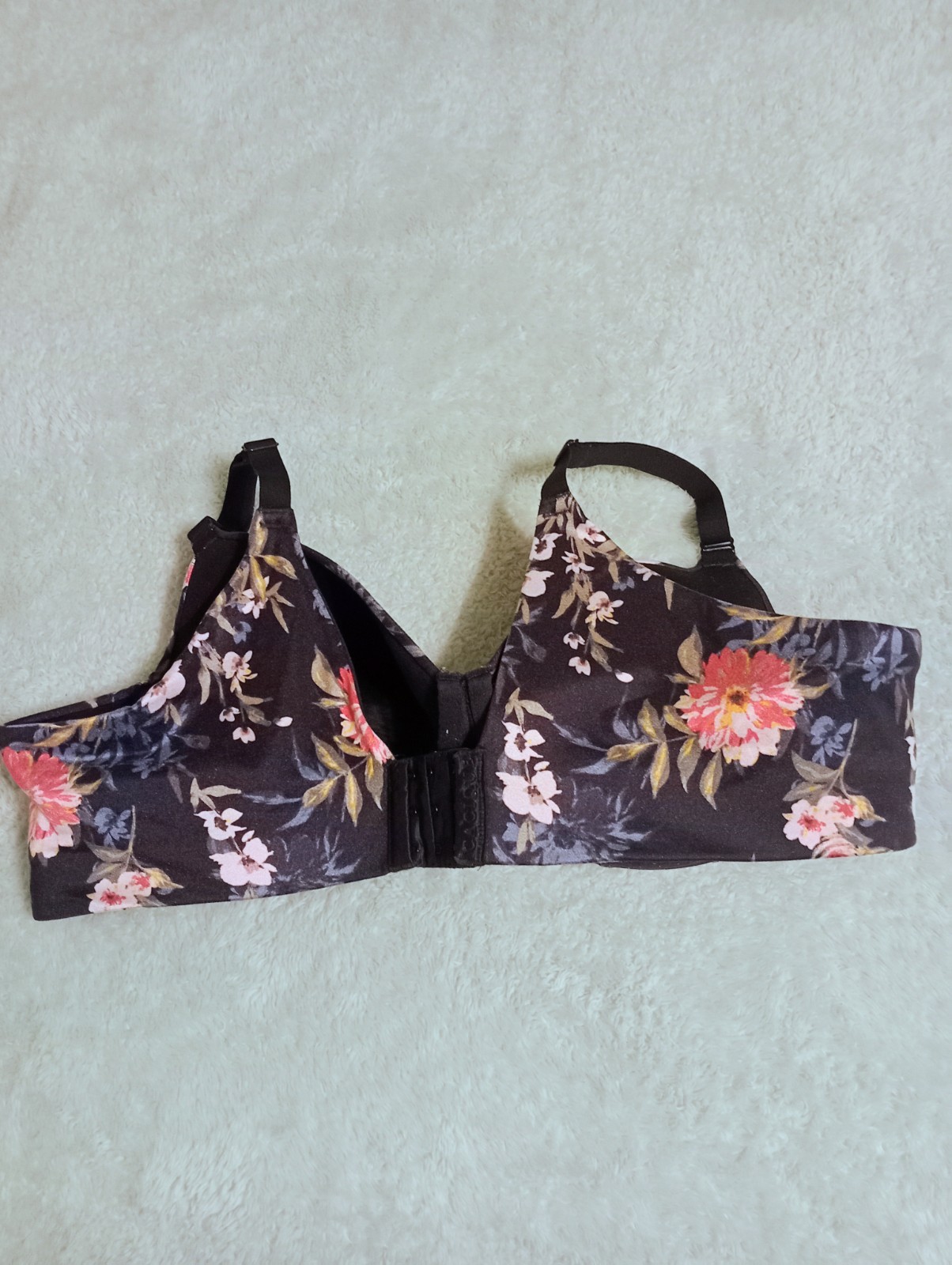 Cacique Bra 42C Lightly Lined Balconette Blue Floral Underwire