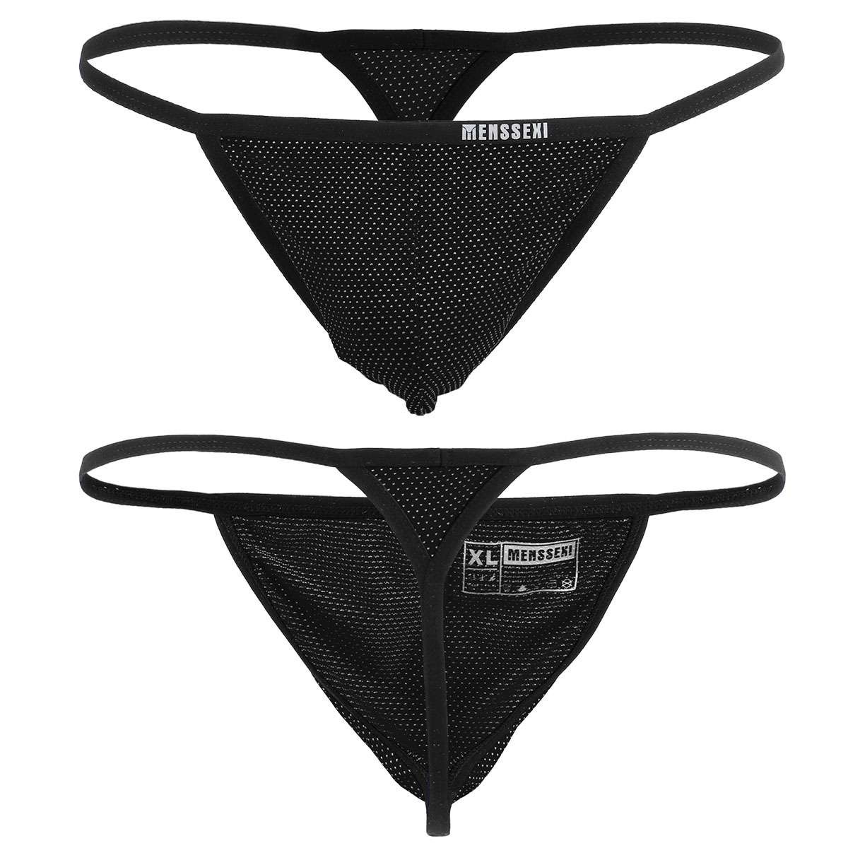 Sexy Men’s T-Back G-string Thong Bikini Underwear Shiny Pouch Thongs Briefs Male