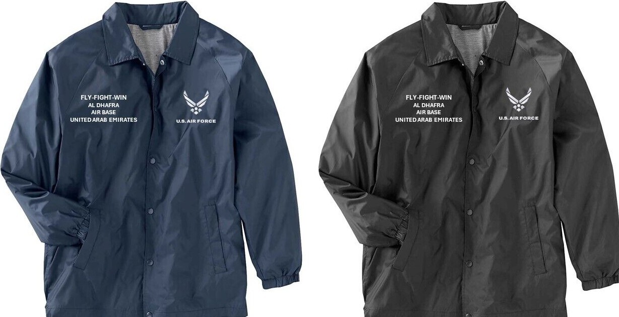 AL DHAFRA AIR BASE* UNITED ARAB EMIRATES*EMBROIDERED JACKET*OFFICIALLY LICENSED
