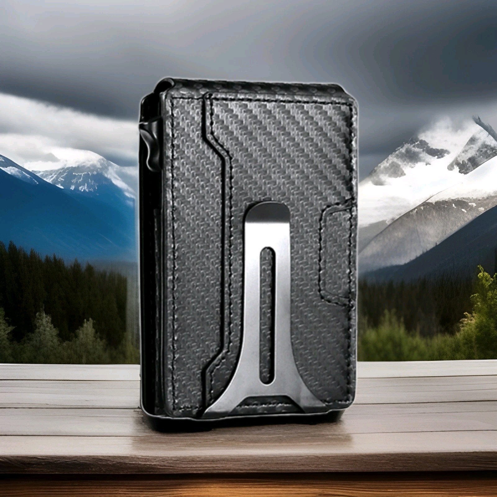 Men’s Tactical Wallet Carbon Fiber Money Clip Bifold Magnetic Slim RFID Blocking