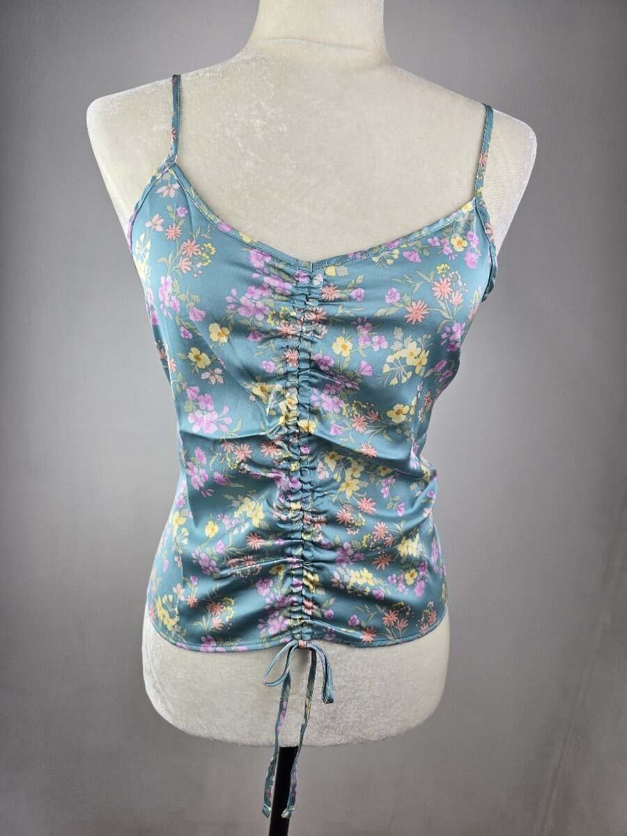NWT! PINK ROSE Size Medium Women’s Blue Floral Tank Top