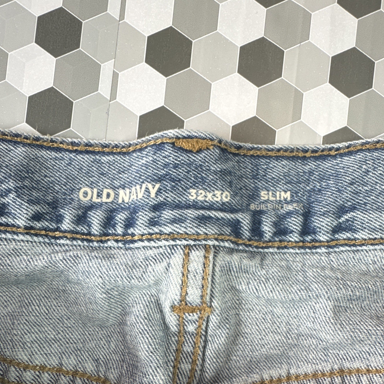 Old Navy Built-In Flex Slim Fit Light Wash Blue Straight Denim Jeans