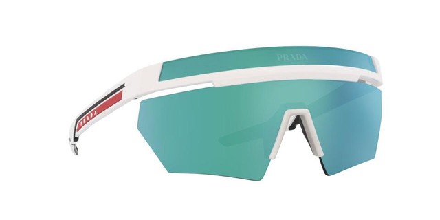PRADA | NEW | 01YS | 01YS AAI08R | MATTE WHITE | BLUE | GREEN MIRROR