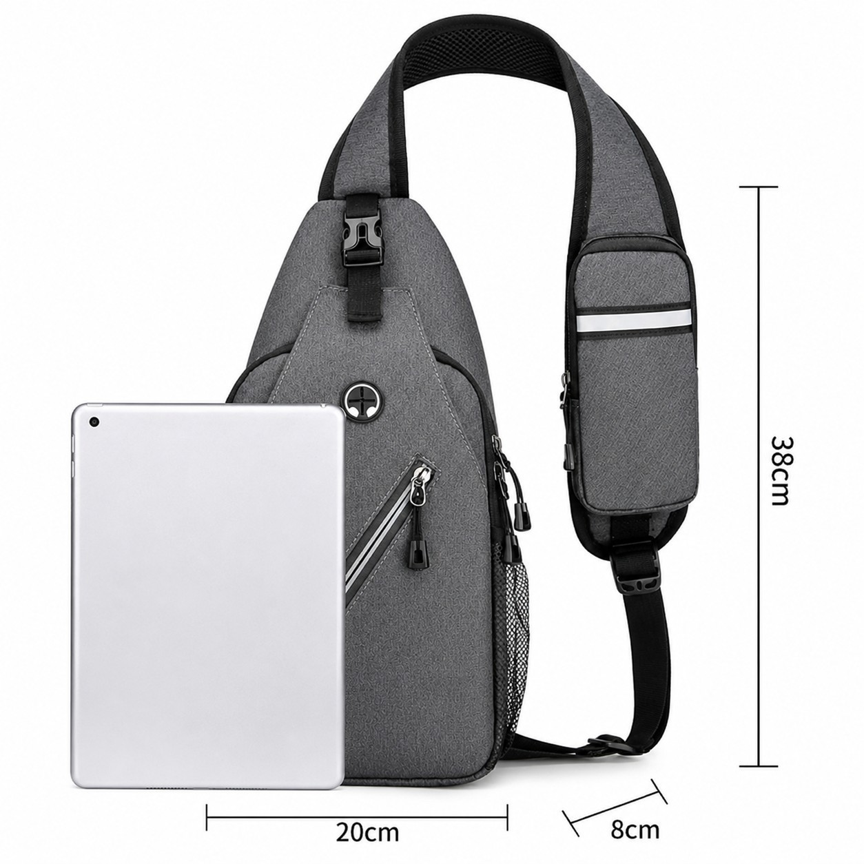 New Multifunctional Men’s Crossbody Shoulder Bag Hard-Wearing Canvas Chest Bag