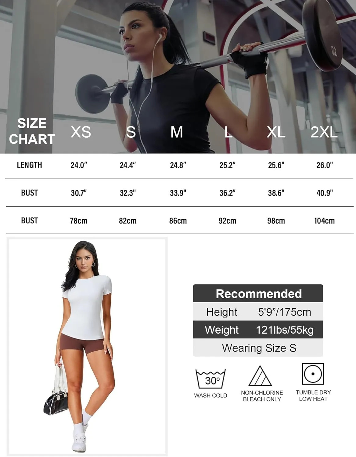 Kinglaman Women Short Sleeve Crew Neck Slim Fit Basic T Shirt 5 Pack Casual Top