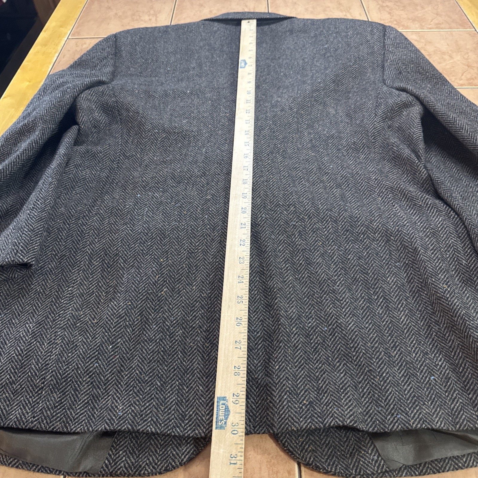 Towncraft Brown Herringbone Donegal Tweed Lambs Wool Sport Coat Sz 41R Jacket