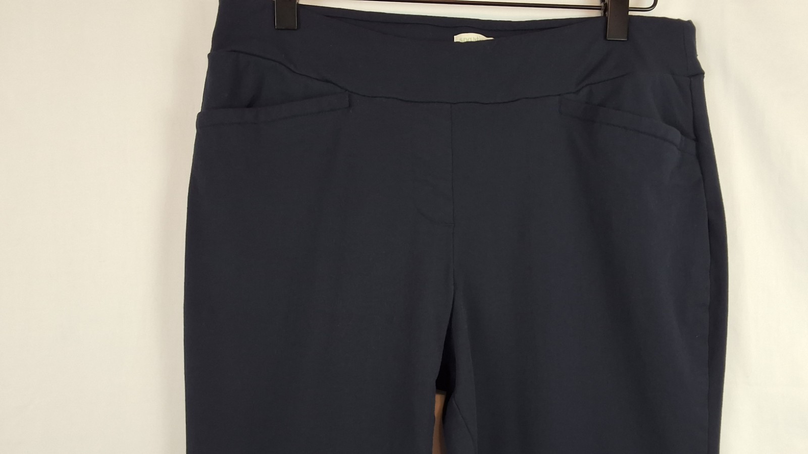 Spartina 449 Womens Pull On Pants Navy Blue Stretch Rayon Nylon Spandex Sz-XL