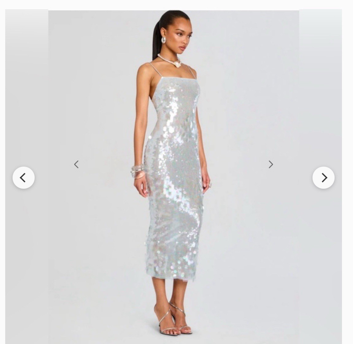 Retrofete Alana ice blue Mid Sequin Dress Women’s Size L (large)