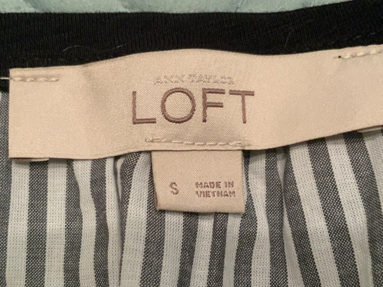 🌸 Ann Taylor Loft Black Gray Stripe Sleeveless Size S Pullover Tank Top 🌸