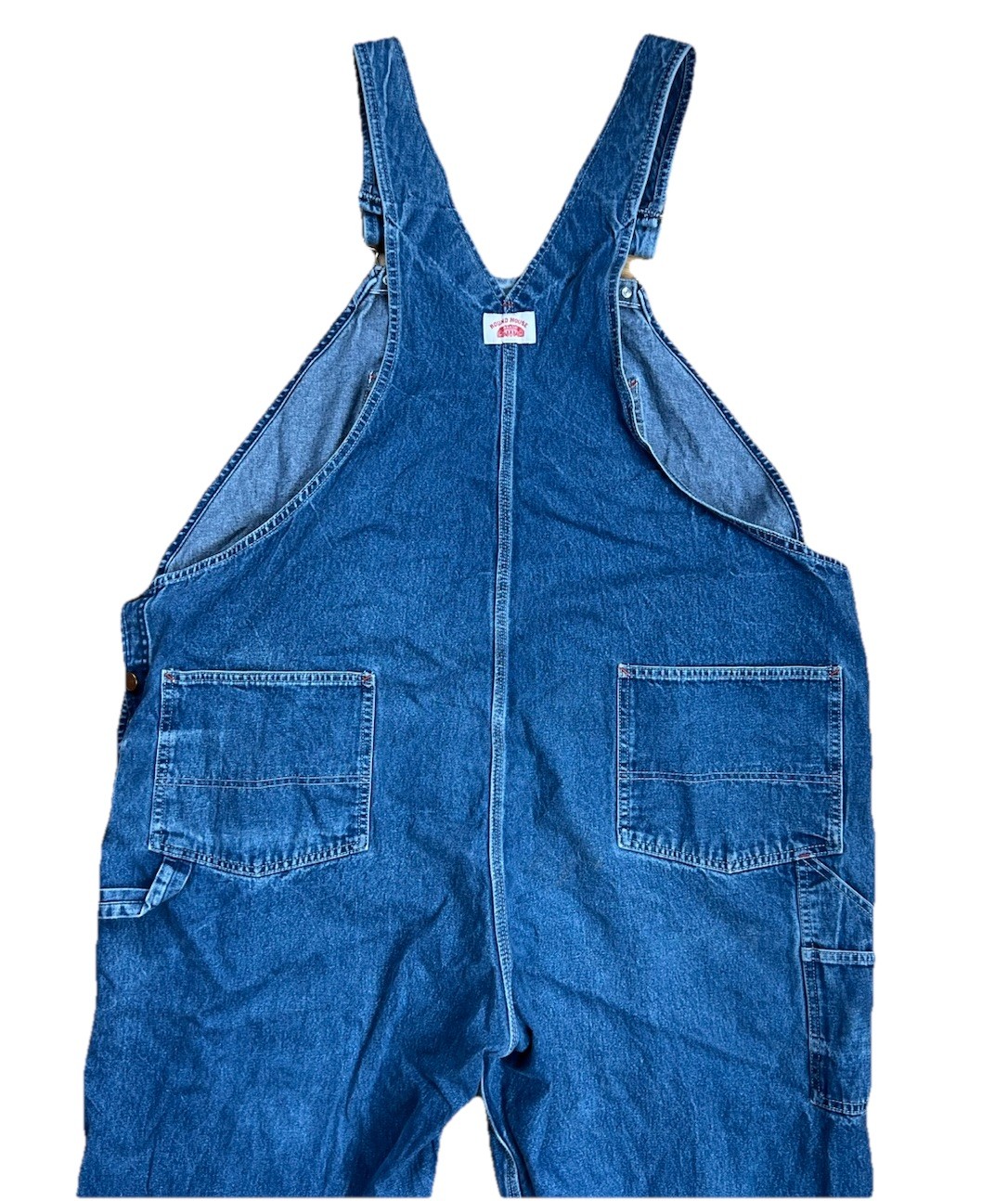Round House Denim Cargo Bib Overalls Men’s Size 52×32 Coveralls Classic Blue