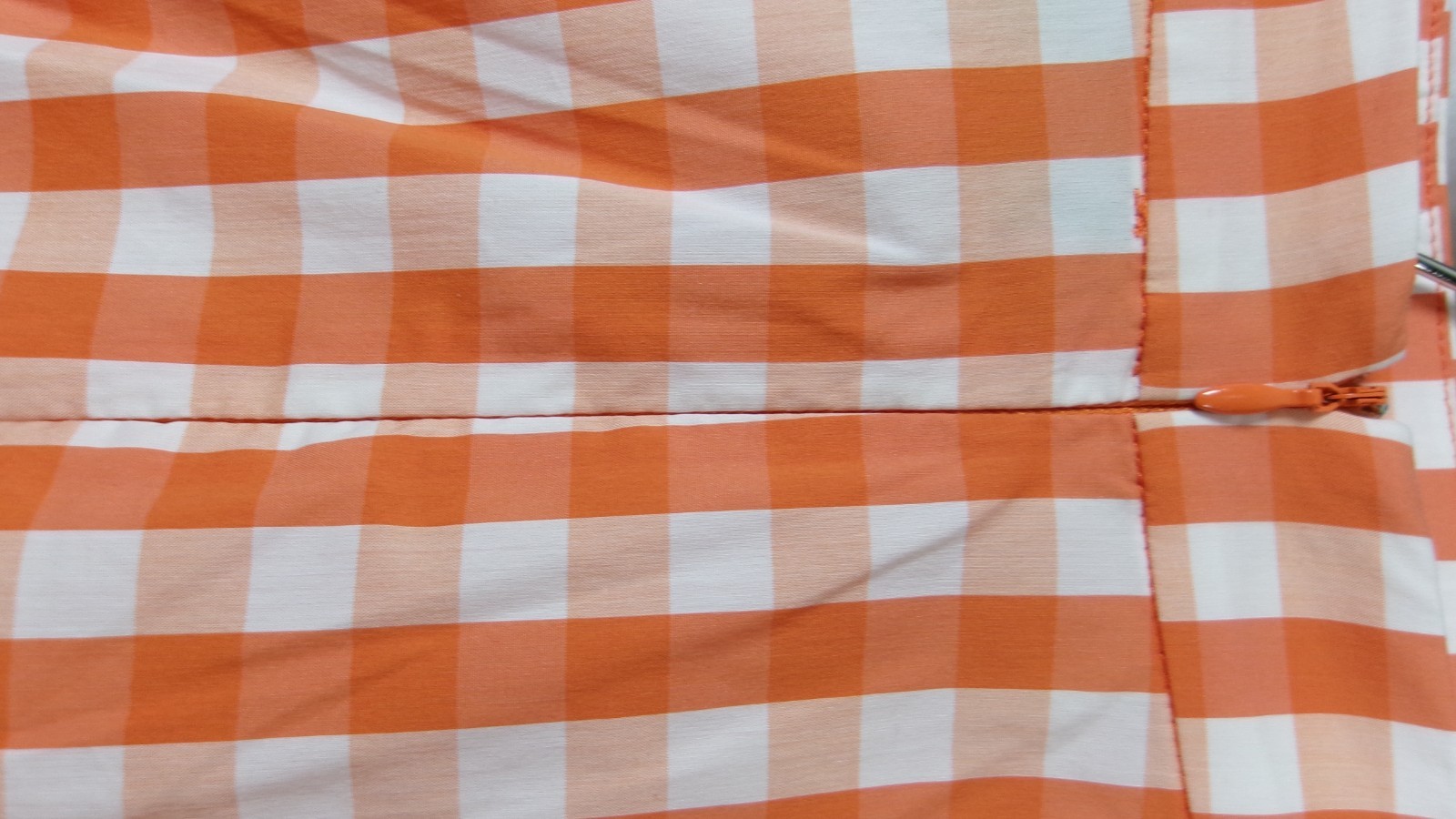 Eloquii Orange White Gingham Ruffle Skirt Size 16