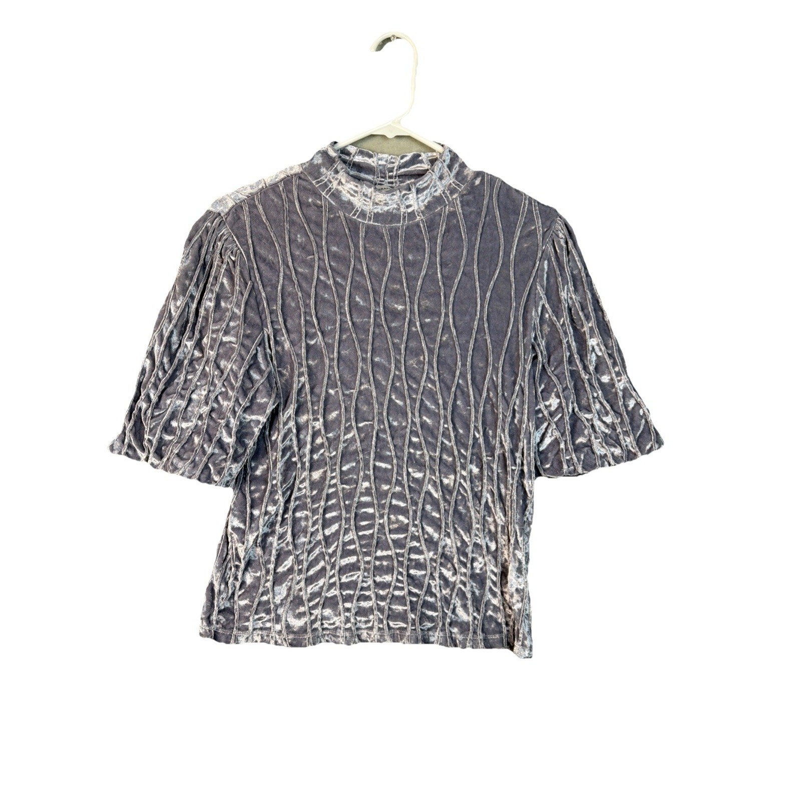Calligraphie Anthropologie Velvet Top Sz M Balloon Sleeve Whimsy Witchy Fairy