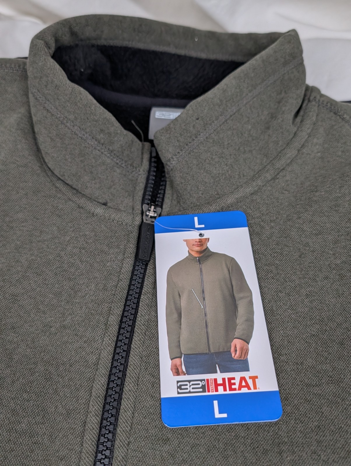 Men’s 32 Degrees Full Zip Lined Jacket Green Size Large (L)