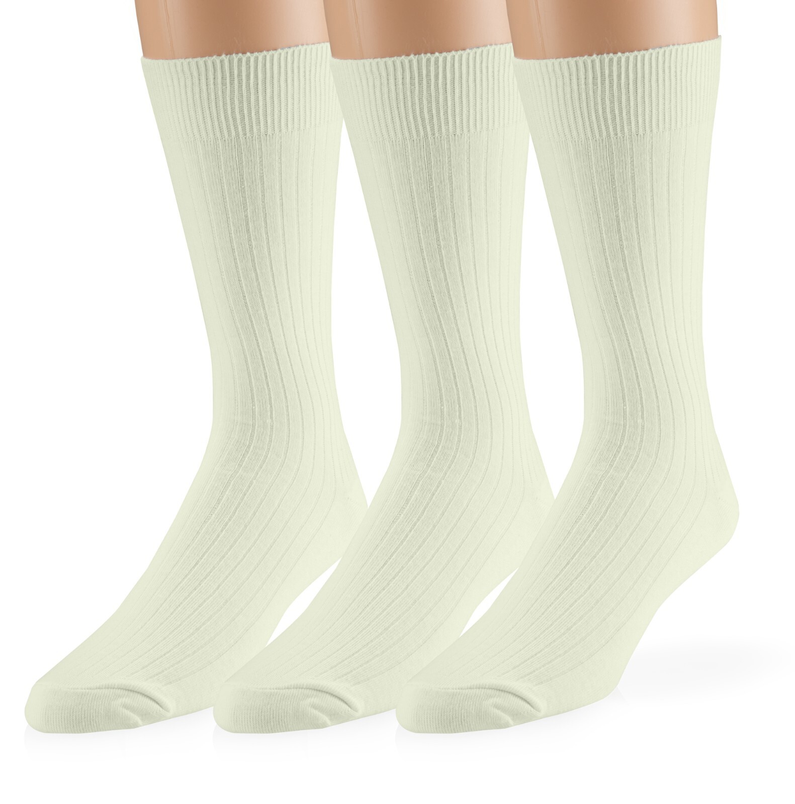 EMEM Men’s Ribbed Cotton Classic Crew Dress Socks 5-Pack, Big and Tall Available