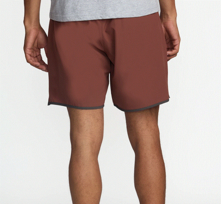 $70 RVCA Men’s Yogger Stretch Contrast 17 Shorts-Red Earth-Medium-New With Tags