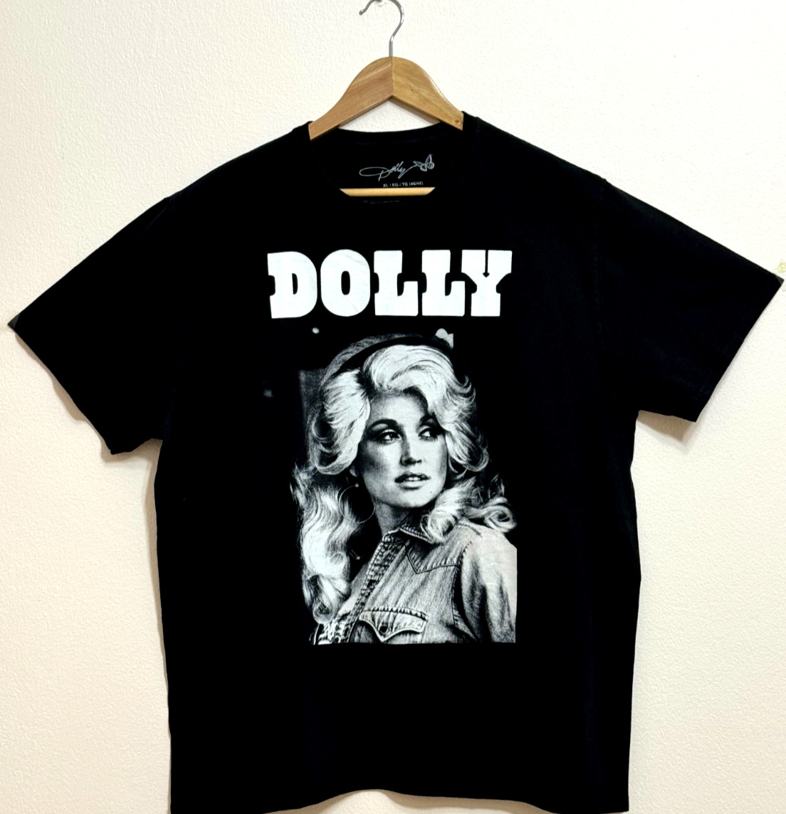 Dolly Parton T-Shirt Mens XL Black Retro Country Music Legend Portrait Graphic