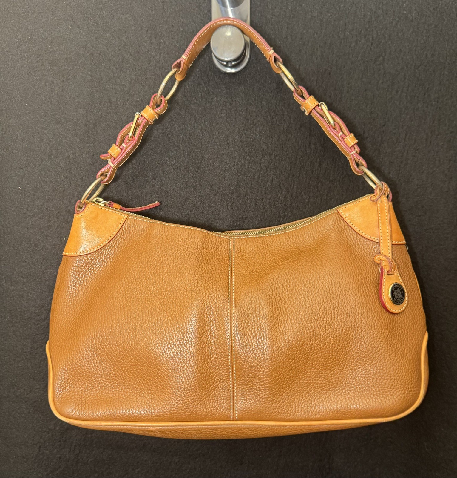 Dooney & Bourke Women’s Hobo Shoulder Bag – Caramel Pebbled All Weather Leather