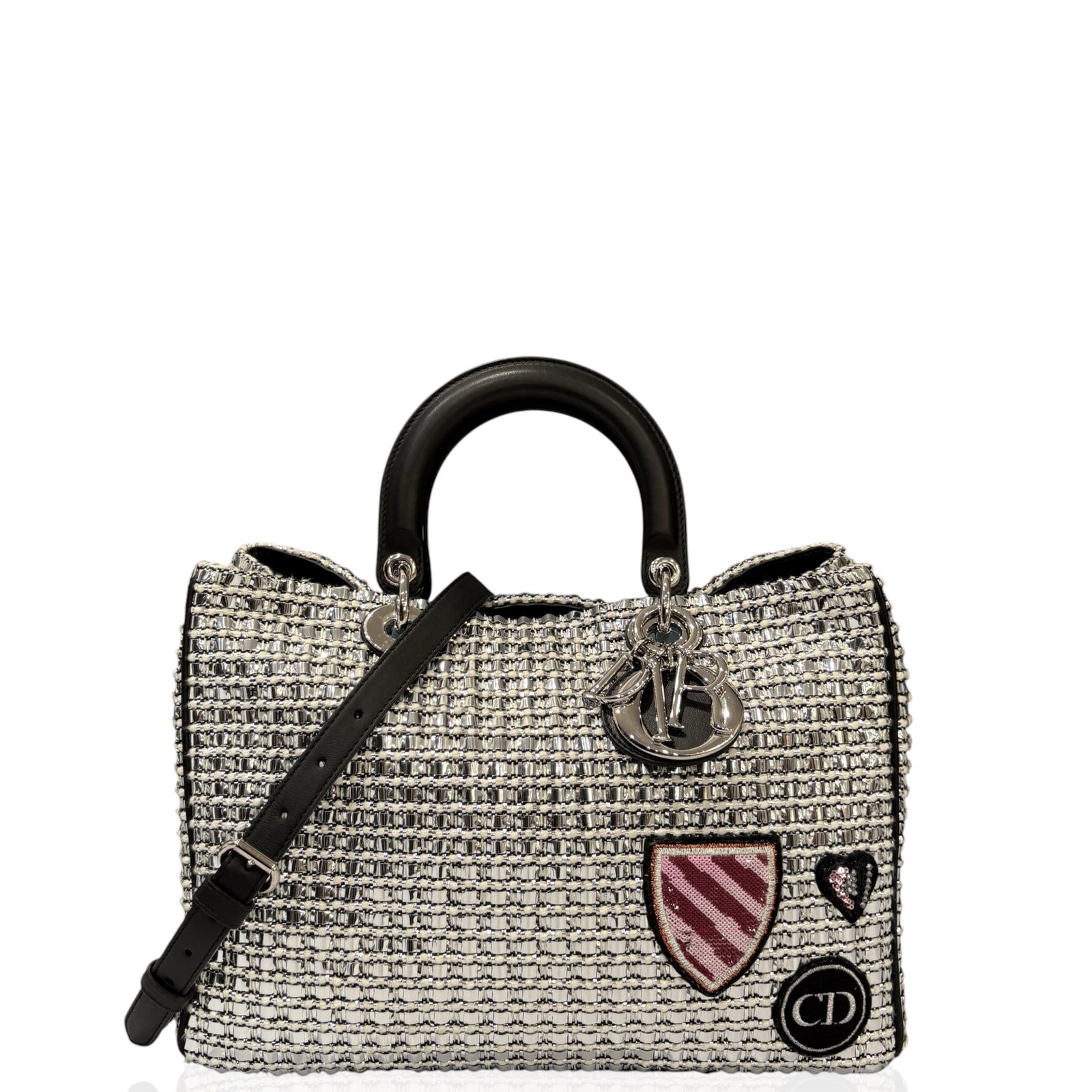 Dior Medium Diorissimo Tote White Pink Red Silver Black Lambskin (qp041826a2)