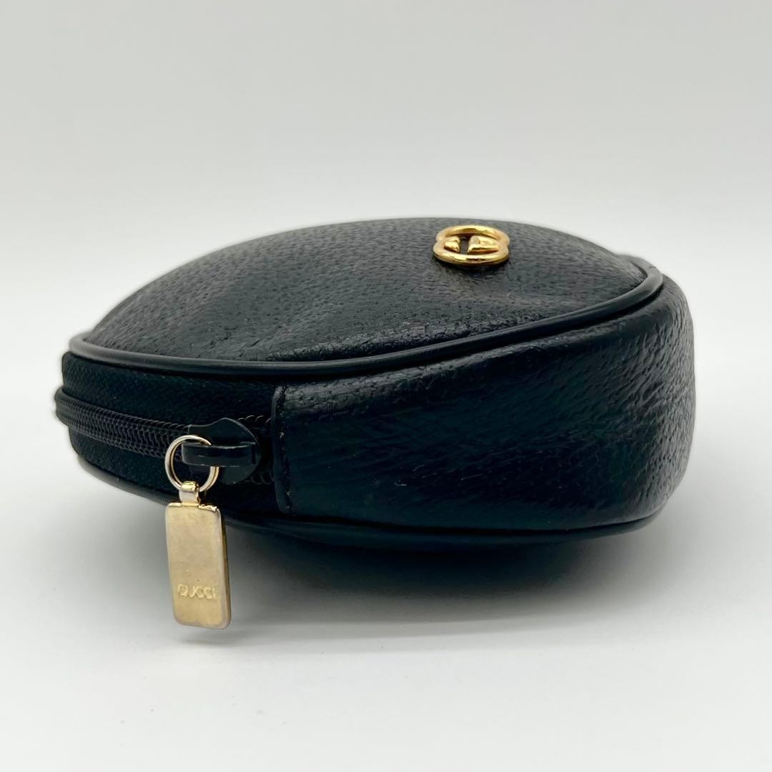 GUCCI Vintage Interlocking G Pouch Clutch Bag Black Leather Italy