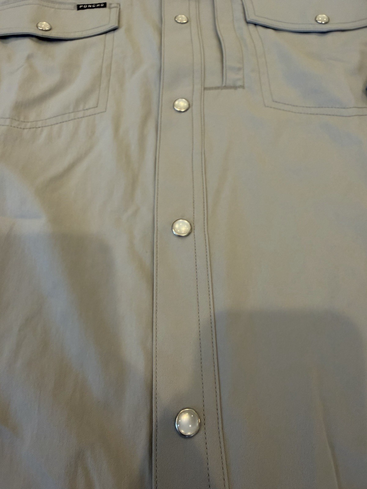 Poncho The San Saba Long Sleeve Shirt in Grey Men’s Size Large Slim Fit