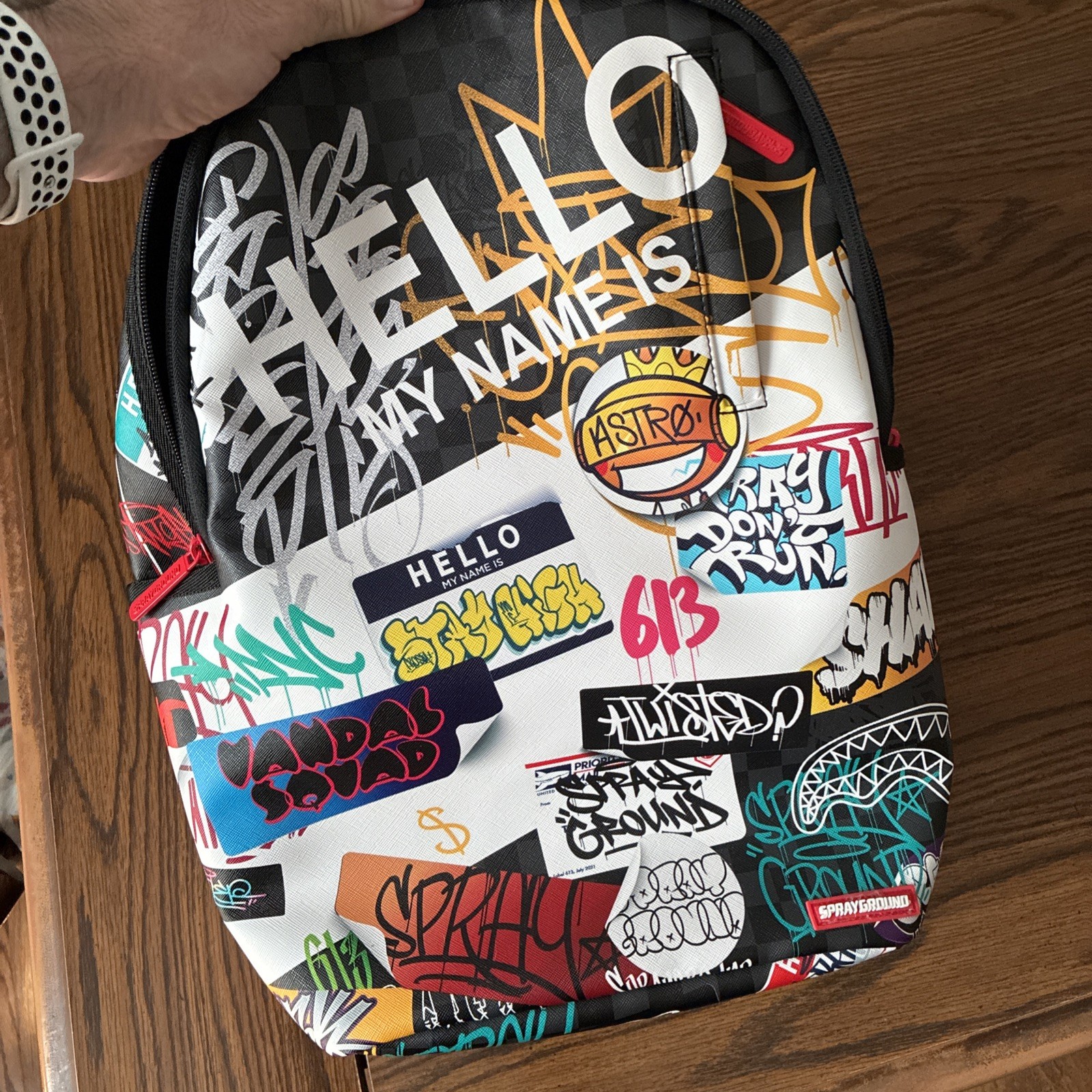 Sprayground Graffiti ‘Hello My Name Is’ Astro Backpack Multicolor Strap