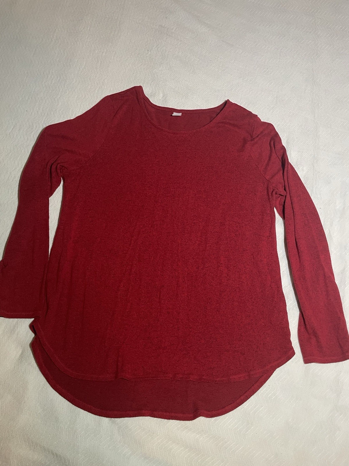 Old Navy Red Solid T-Shirt Round Neck Long Sleeve Women’s XLPlus
