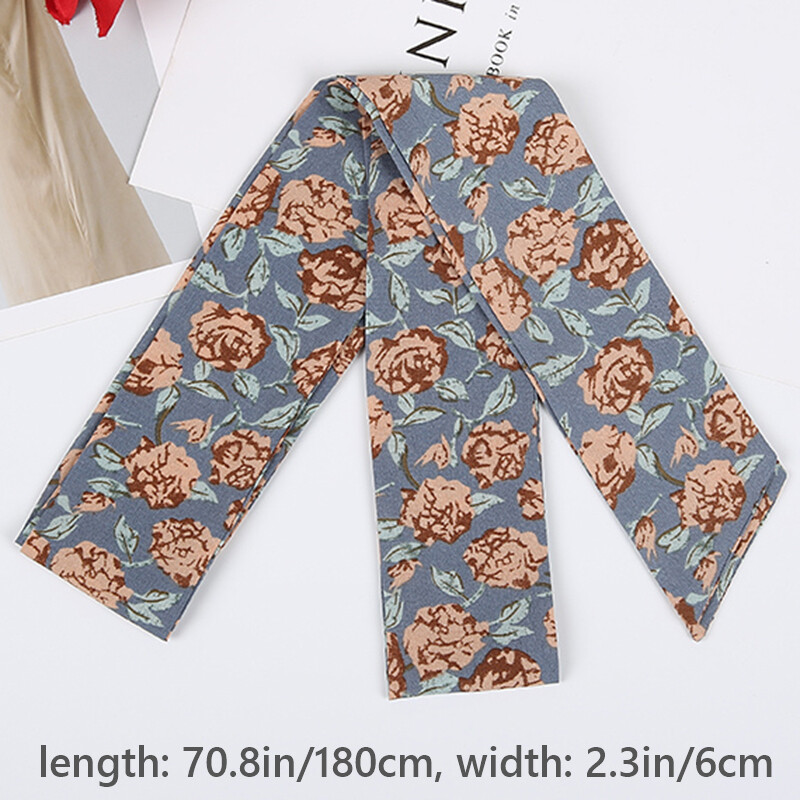 Women Floral Waist Belt Strap Sash Waistband Lace-up Scarf Tie Ribbon Decor