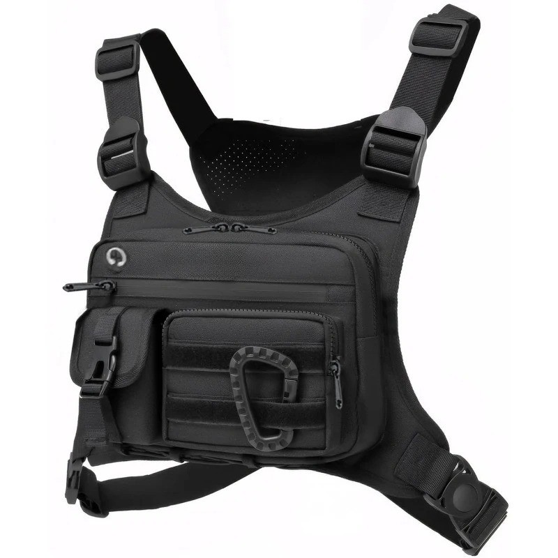 Sport Running Combat Chest Rig Bag Front Pouch Recon Kit Pack Protective Vest