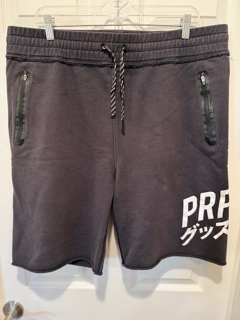 $199 PRPS GOODS CO E76P37SH CUT-OFF SWEATSHORTS GYM BEACH JOCK SIZE XL W39X9.5I