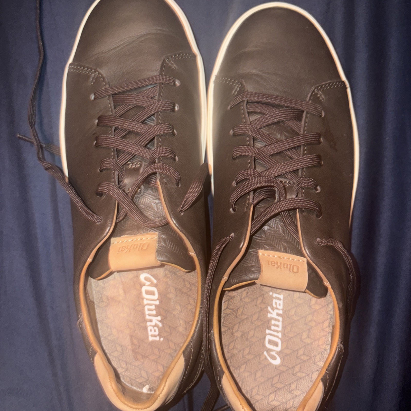 OLUKAI Lae’ahi Li ‘Ili Men’s Waterproof Leather Sneaker Brown Size 9 WORN ONCE